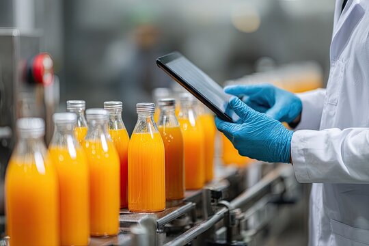 Juice Bottle Production Line Quality Control.
