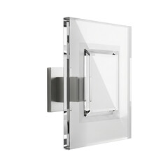 Modern, minimalist 3D glass plate, perfect for mockups, branding and personal or professional projects, isolated on a solid white background.