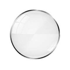 Modern, minimalist 3D glass plate, perfect for mockups, branding and personal or professional projects, isolated on a solid white background.