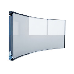 Modern, minimalist 3D glass plate, perfect for mockups, branding and personal or professional projects, isolated on a solid white background.
