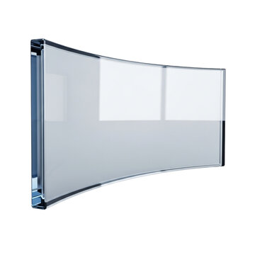 Modern, minimalist 3D glass plate, perfect for mockups, branding and personal or professional projects, isolated on a solid white background.