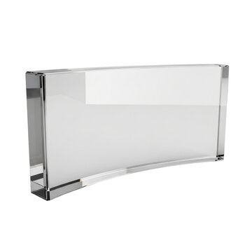 Modern, minimalist 3D glass plate, perfect for mockups, branding and personal or professional projects, isolated on a solid white background.