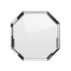 Modern, minimalist 3D glass plate, perfect for mockups, branding and personal or professional projects, isolated on a solid white background.