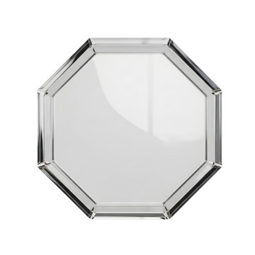 Modern, minimalist 3D glass plate, perfect for mockups, branding and personal or professional projects, isolated on a solid white background.