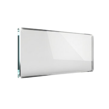 Modern, minimalist 3D glass plate, perfect for mockups, branding and personal or professional projects, isolated on a solid white background.