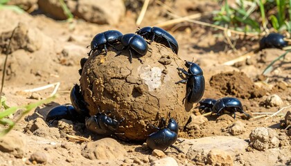 Dung Beetles Rolling Ball
