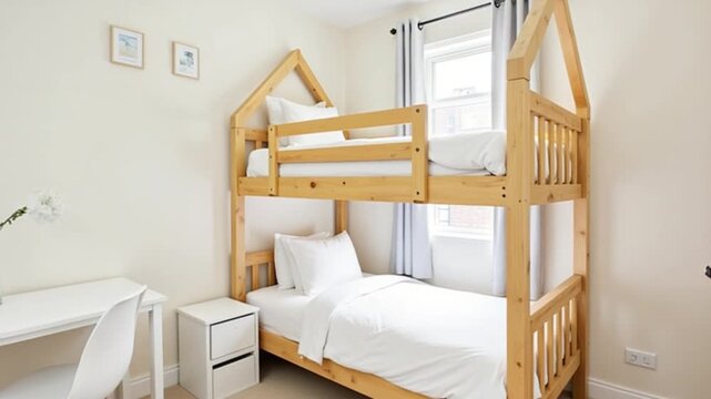 House-Styled Bunk Bed in Small Bedroom
