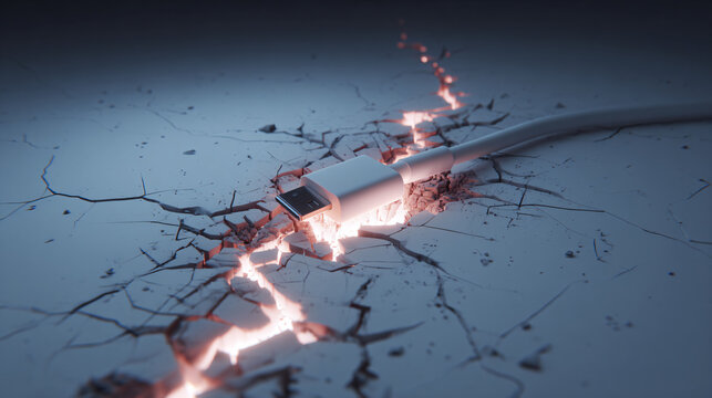 Charging cable with electric lightning effect