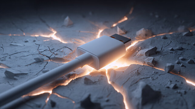 Charging cable with electric lightning effect