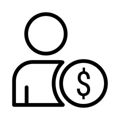 User Contribution Line Icon of Micro-payments & Tipping Icon Set