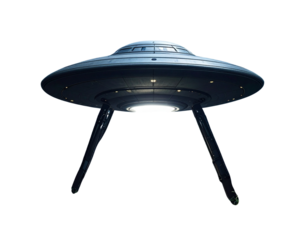  Classic UFO Encounter in Rural Night Scene