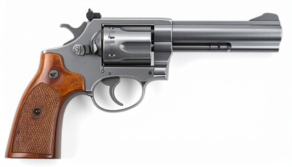 Pistol revolver isolated on white background. Vintage pistol revolver. Pistol revolve