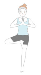 ヨガをする女性