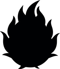 Jagged Black Dragon Fruit Silhouette Vector