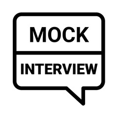 Fototapeta premium Mock Interview Line Icon of AI Interview Coaching Icon Set