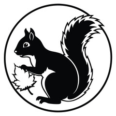 Obraz premium A silhouette icon of a fall squirrel