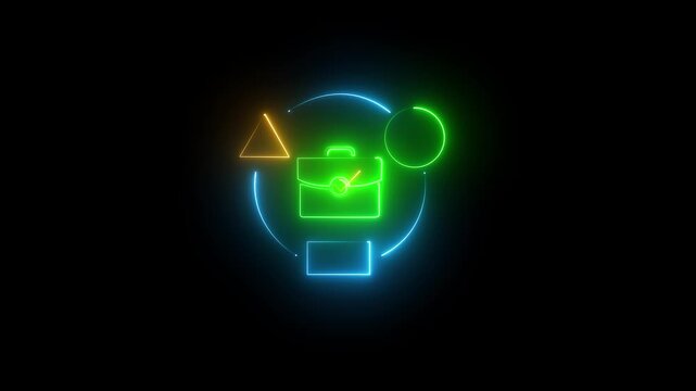 Neon-driven brand narrative: a dynamic journey through corporate symbolism, digital markets, and future-forward visuals of growth.