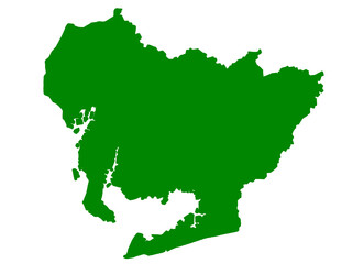 愛知県の地図（グリーン）