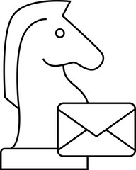 chess horse icon and message icon with white background