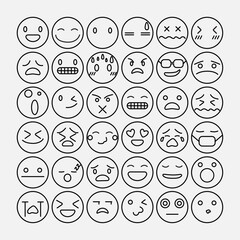 Emoji emoticons set face expression feelings collection
