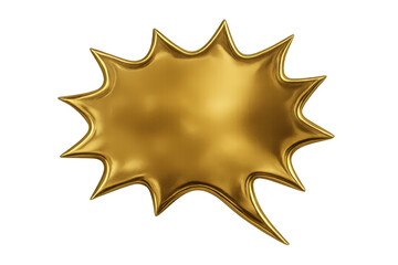 Fototapeta premium Golden speech bubble bursting with communication on transparent background