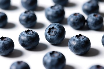 Fresh ripe blueberries isolated on white background