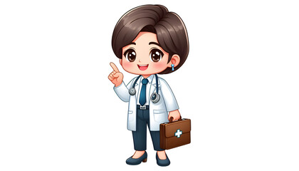 Friendly Cartoon Doctor With Stethoscope Illustration
