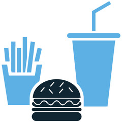 fast food icon vector for fast food, food delivery, and quick service. This clean, modern icon is perfect for representing fast food options on menus, apps, or websites.