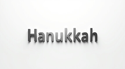 Hanukkah lettering isolated on white background, perfect for holiday greetings, invitations, and festive designs, conveying the spirit of the festival of lights with elegance and simplicity