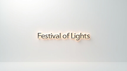 Festival of lights title animation isolated on white background festive season celebration concept with glowing text elegant and modern design for holiday events and promotions