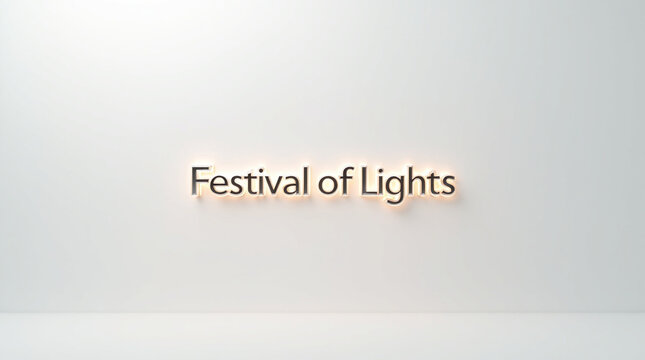 Festival of lights title animation isolated on white background festive season celebration concept with glowing text elegant and modern design for holiday events and promotions