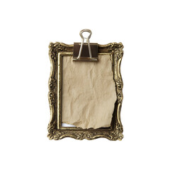 Ornate Clipboard with Vintage Paper on Black Background for Creative Projects