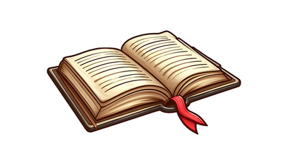 Open Book Illustration with Simple Style