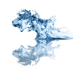 Captivating water splash on black background with reflection creating dynamic abstract image