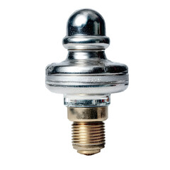 Elegant silver metal insulator with intricate design isolated on a black background