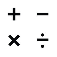 Obraz premium Basic math symbols on a white background