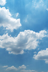 Blue sky with cirrus cloud. It's clearing day and good weather in the morning