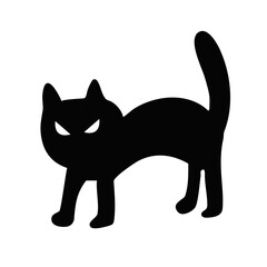 black cat icon line art