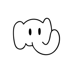 elephant head icon line art