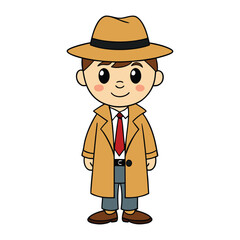 A cartoon cute detective with big curious eyes, a magnifying glass in hand, and a playful smile, ready to solve mysteries with charm, wit, and a touch of fun.
