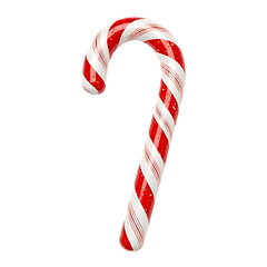 Obraz premium A festive candy cane with a classic red and white striped design. 