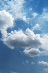 Blue sky with cirrus cloud. It's clearing day and good weather in the morning