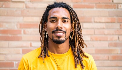 Smiling man with dreadlocks
