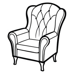 Fototapeta premium A silhouette icon of a cosy chair