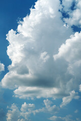 Blue sky with cirrus cloud. It's clearing day and good weather in the morning