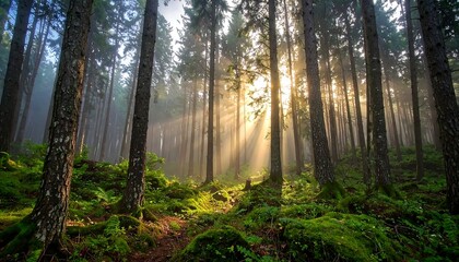 Obraz premium Forest Sunlight Rays