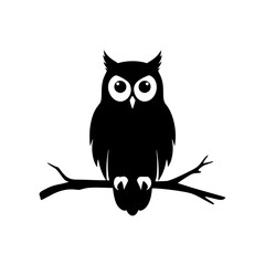 Fototapeta premium Owl Silhouette Vector for Logo Elegant Bird Design