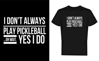 Funny Cat Playing Pickleball Illustration with a Humorous Quote Design