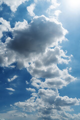 Blue sky with cirrus cloud. It's clearing day and good weather in the morning