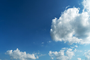 Blue sky with cirrus cloud. It's clearing day and good weather in the morning